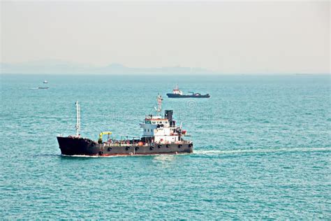 Sea Cargo Merchant Ship Sailing Blue Ocean Stock Photo Image Of
