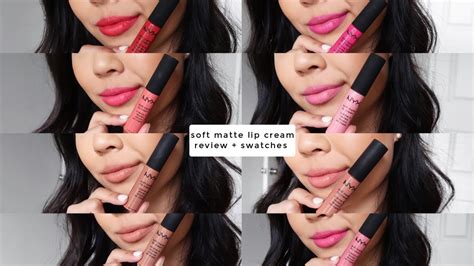 Nyx Soft Matte Lip Cream Review Lip Swatches Shades Youtube
