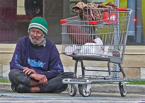 New Age Lifestyle Homeless With Shopping Cart Police On Their Way