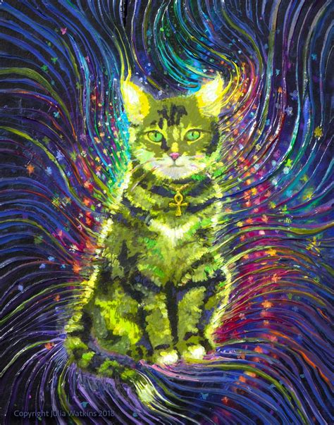 The Energy Art Store By Julia Watkins — Cosmic Cat Energy Painting