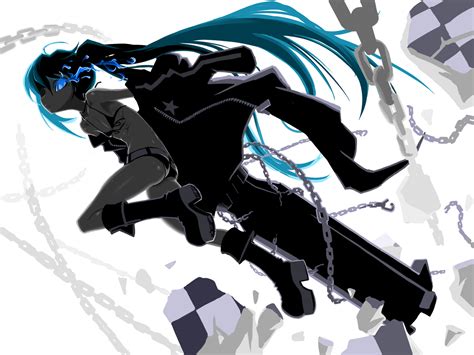 Long Hair Blue Eyes Black Rock Shooter Kuroi Mato Anime Girls