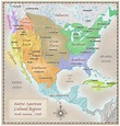 NATIVE AMERICAN CULTURAL REGIONS MAP — North America, 1500, by Paul ...