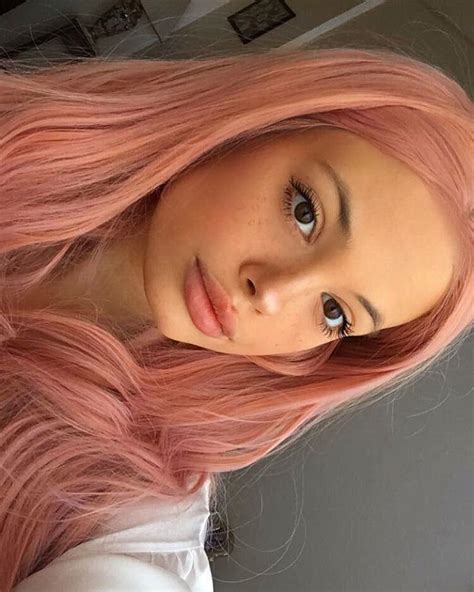 Pastel Rose Pink Hair In Hair Color Pink Peach Hair Dyed Hair