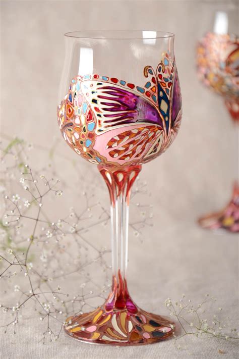 Buy Handmade Wine Glass Colored Wine Glasses 300 Ml Cool Wine Glasses Birthday T 1180287301