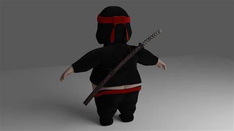 Little Fat Ninja 3d Model Fbx Blend