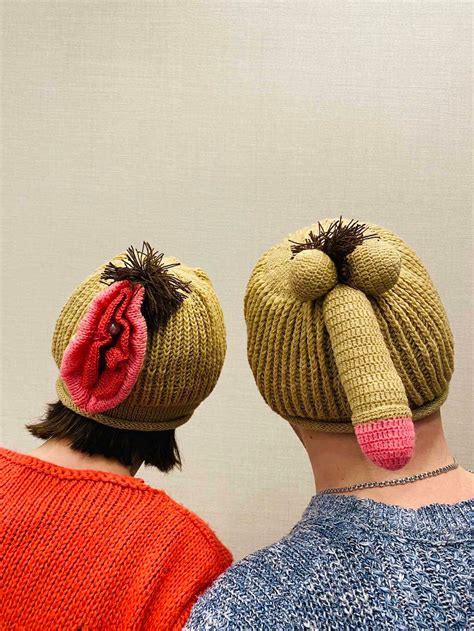 Crochet Penis Vagina Hat Sexy T Bachelor Groom Knitted Etsy
