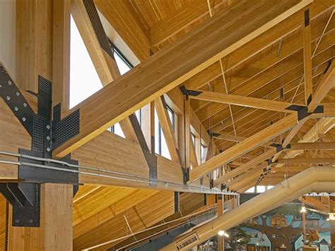 Glulam Trusses Support Roof Over Clerestory Windows