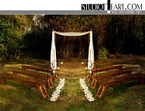Benched Seating No Arbor Pedals Lanterns Wedding