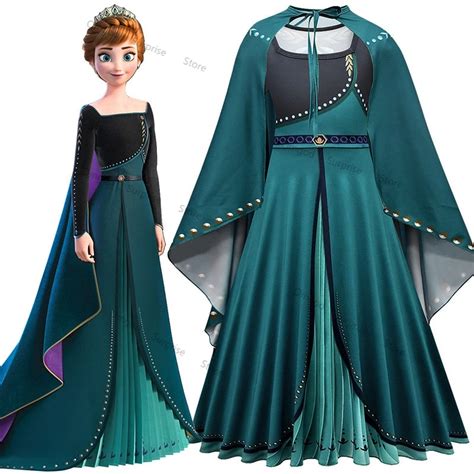 Disney Frozen Anna Elsa Costume Princess Dress Elsa Cosplay Women