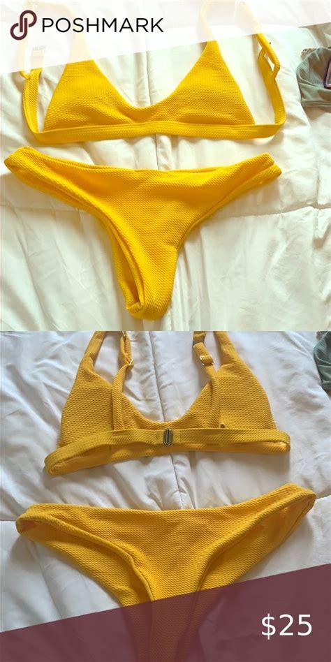 Super Cuter Yellow Bikini Minimal Coverage Bikinis Yellow Bikini