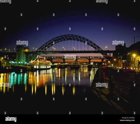 Tyne Bridges At Night Newcastle Upon Tyne Tyneside Tyne And Wear