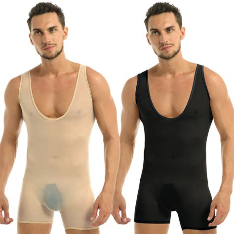 Discount Exclusive Brands Online Store Vastwit Mens Sheer Mesh High Cut Thong Leotard Bodysuit