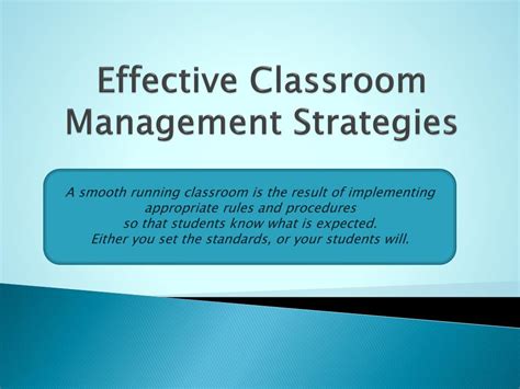 Ppt Effective Classroom Management Strategies Powerpoint Presentation