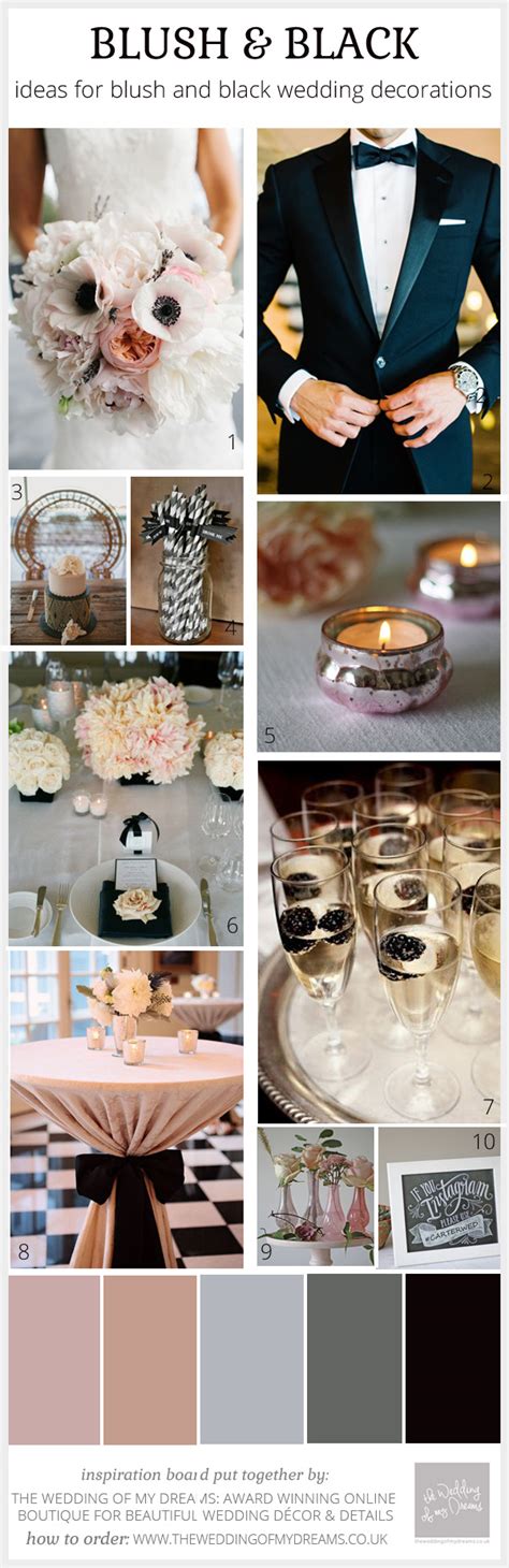 Blush Pink And Black Wedding Ideas Decorations And Inspiration