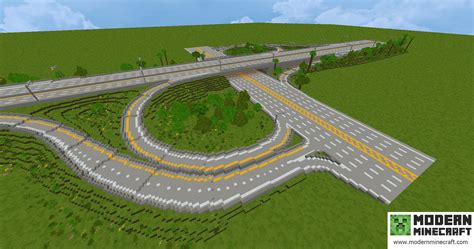 Modern New Roads Intersection Highways 4 Minecraft Map