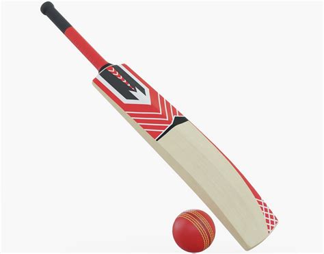 Cricket set bat stumps bails and ball vector. Cricket Bat and Ball 3D asset VR / AR ready | CGTrader