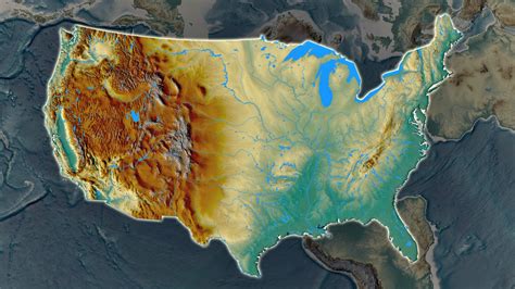 Geographical Map Of Usa Topography And Physical Features Of Usa Gambaran