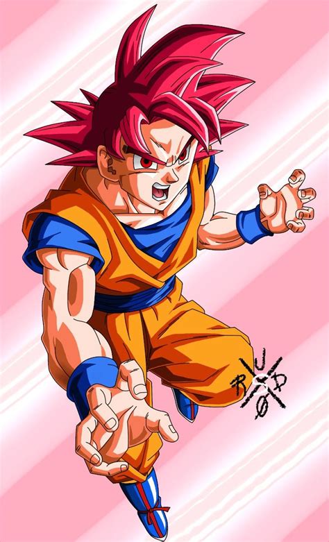 Goku Super Saiyajin Fase Dios Personajes De Dragon Ball Dibujo De