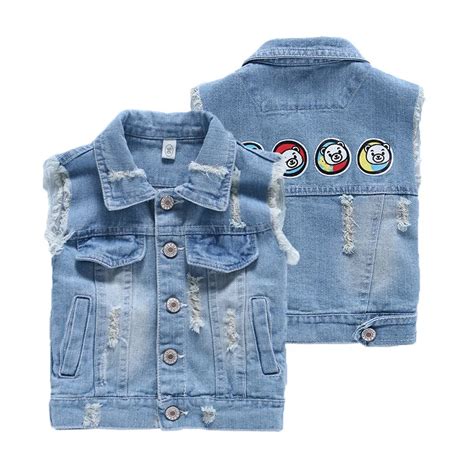 Rlyaeiz Boys Vest Denim 2 8y Ripped Coat Girls 2018 Denim Kids Cowboy