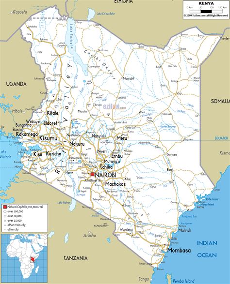 Detailed Clear Large Road Map Of Kenya Ezilon Maps