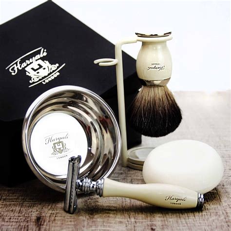 Complete Classic Mens Shaving Set With Black Badger Hair Etsy