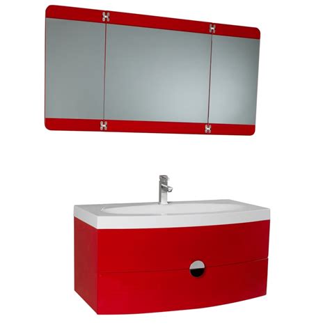 Yes, we do red bathroom vanities! 36.25 Inch Red Single Sink Bathroom Vanity UVFVN5092RD37