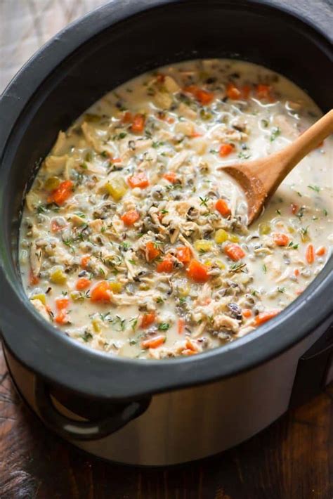1 (10 3/4 oz) can condensed cream of celery soup 1 (4 oz) jar pimentos 1 (8 oz) can drained and chopped water chestnuts 2 (14 1/2 oz) cans drained and rinsed green beans Creamy Chicken and Wild Rice Soup | Slow Cooker or Instant ...