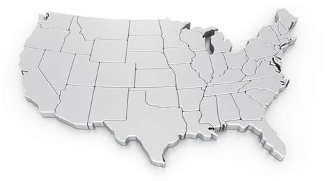 Usa Map Outline 3d