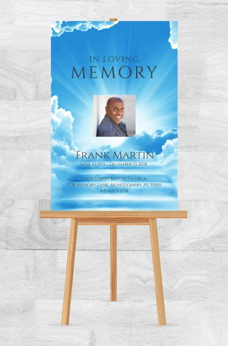 Memorial Poster For Funeral Memorial Service Poster Funeral Poster