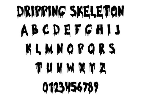 Dripping Skeleton Horror Font Svg Horror Alphabet Svg Horror Svg Blood
