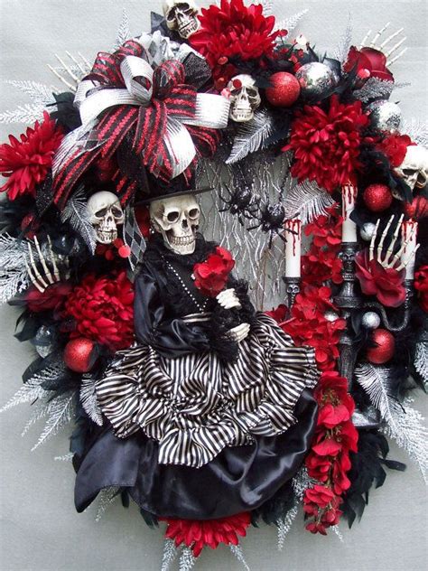Xl Halloween Wreath A Ghoulish Bride Awaits Etsy Halloween Wreath