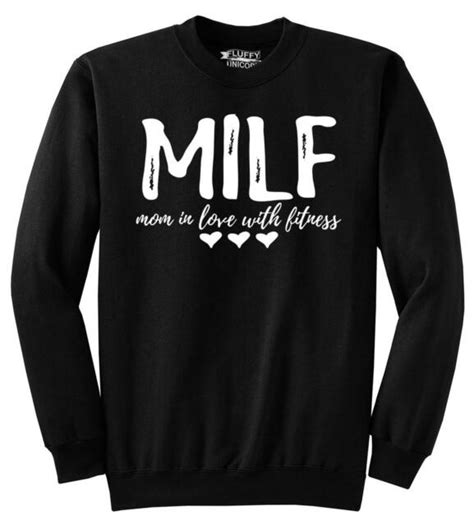 Mens Milf Mom In Love With Fitness Sweatshirt Wife Gym Workout Ebay