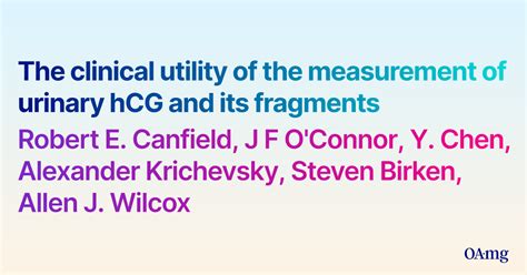 Pdf The Clinical Utility Of The Measurement Of Urinary Hcg And Its
