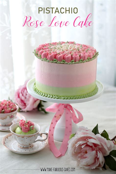 Pistachio Rose Love Cake
