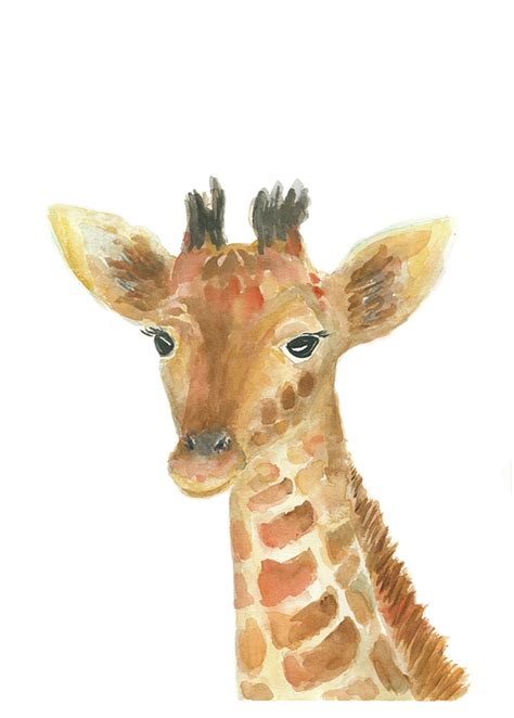 Baby Giraffe Print Printable Safari Baby Animal Nursery Art Giraffe