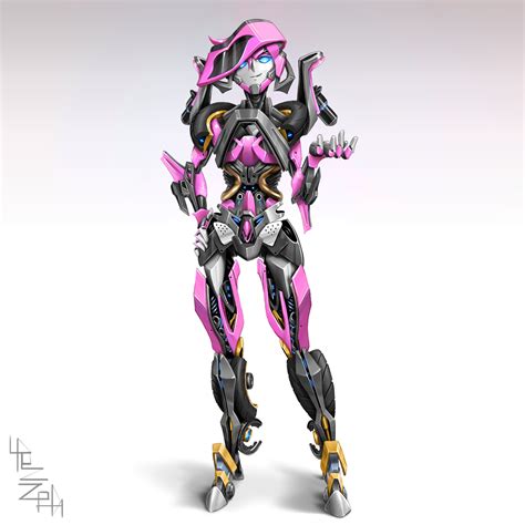 Arcee Transformers Highres Girl Autobot Blue Eyes Comb Over Mecha Girl No Humans Solo