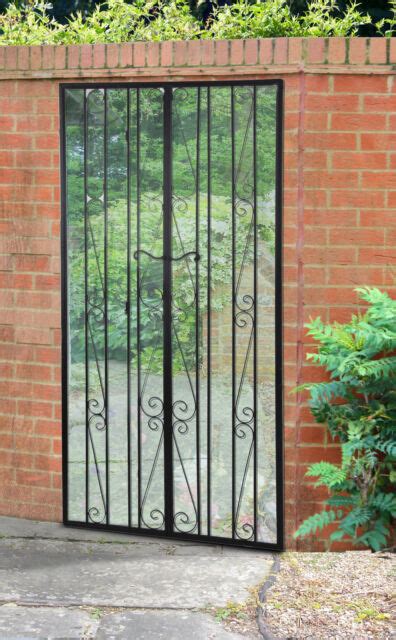 Large Black Gate Effect Mirror Metal Outdoor Acrylic Garden Illusion