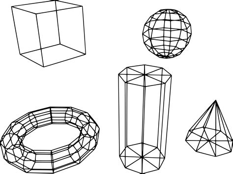 Wireframe 3d Mesh Primitives Icons Png Free Png And Icons Downloads