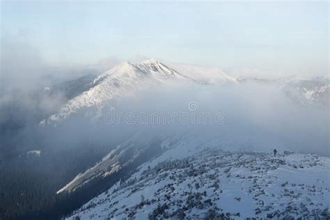 Winter Mountain Landscape With Snowy Peak Stock Photo Image Of Snow