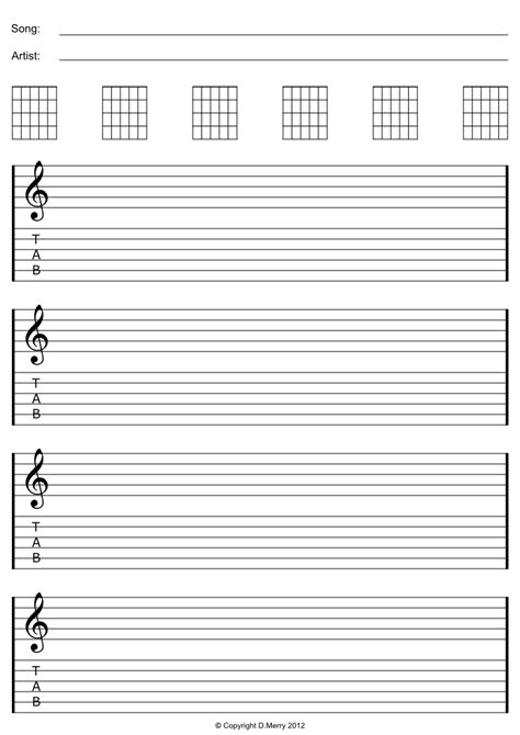 Guitar chord chart template excel flow blank tubidportal bagstradeol. Free Guitar Blank Tab Paper, Staff Paper, Ready-to-print ...