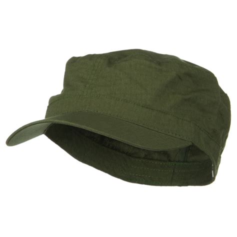 Olive Big Size Fitted Cotton Ripstop Military Army Cap