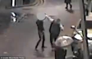 Cctv Shows Man Stabbed Outside Manchester Nightclub Daily Mail Online