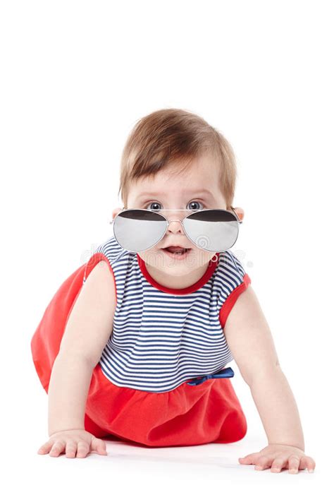 Cute Happy Baby With Sunglasses Isolated Stock Image Image Of Baby