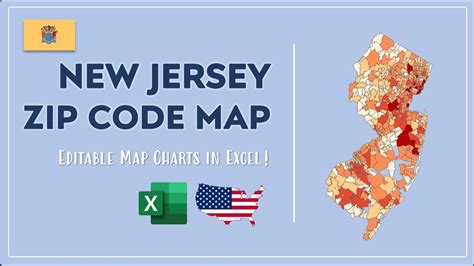 New Jersey Zip Code Map In Excel Zip Codes List And Population Map
