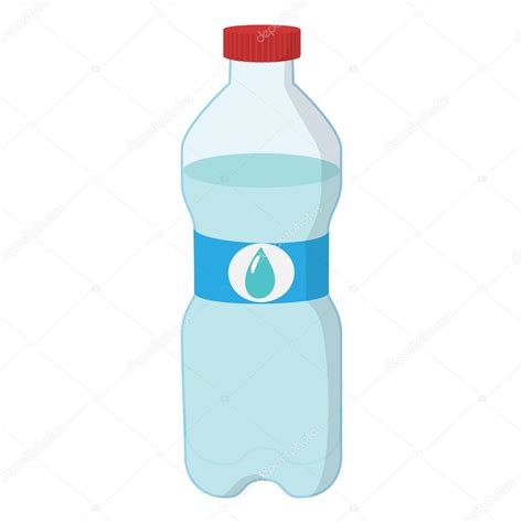 Botella de plástico de agua icono de dibujos animados Vector de stock de juliarstudio