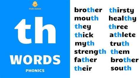 English Phonics Th Words With Example Sentences Youtube