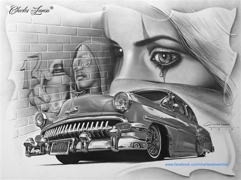 By Charles Laveso Chicano Art Tattoos Chicano Drawings Lowrider Art