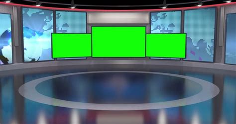 Woman holding mobile phone with a green screen. Virtual Set Background For Green Screen News Productions ...