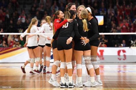 The Nebraska Cornhuskers Celebrate A Point Against The Stanford News