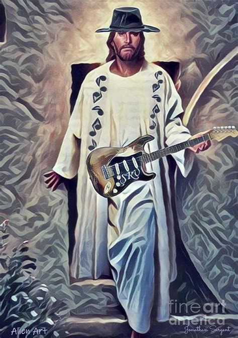 Jesus And Guitar Digital Art By Alien Art Pixels